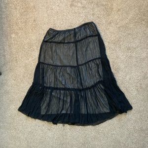 Black Fairycore MIDI Tiered Skirt
